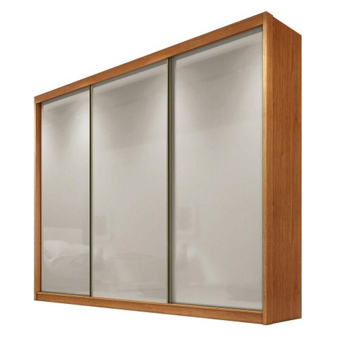 Guarda Roupa Casal Medelim 3 Portas 4 Gavetas Cinamomo Fendi - Novo Horizonte
