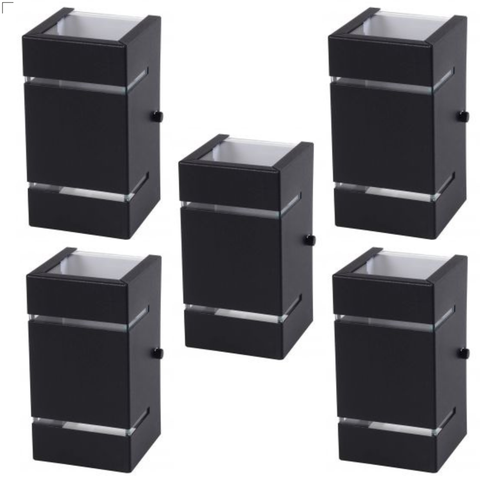 Kit com 5 Arandelas Katarina de 8 Cm com 2 Frisos:preto