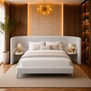 Ver imagem 1 de Cama Casal King e Cabeceira Curva Fernanda Bouclê Moscow Design Moderno