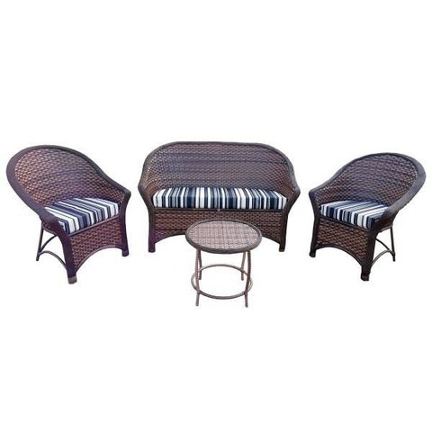 Conjunto de Sofá Fibra Sintética Bali Promo - 1 Sofá 2L + 2 Poltronas + 1 Mesa Centro - Tecido Illim