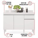 Ver imagem 3 de Balcão 01 Gaveta Vick Branco 120cm
