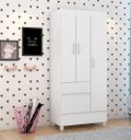 Ver imagem 1 de Guarda Roupa Flex Solteiro Wind 3 Portas com Nichos e Cabideiro - Branco/rosa Demóbile
