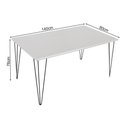 Ver imagem 4 de Mesa Elen Tampo Retangular 140 X 80 Cm De Madeira Branco New Green - Branco