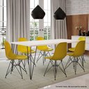 Ver imagem 3 de Mesa Elen Tampo Retangular 140 X 80 Cm De Madeira Branco New Green - Branco