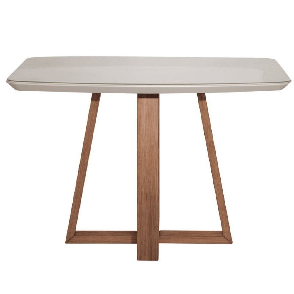 Mesa de Jantar Província Bennett Retangular com Vidro 1,15 Off White/Natural - 4