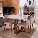 Ver imagem 2 de Mesa de Jantar Província Bennett Retangular com Vidro 1,15 Off White/Natural