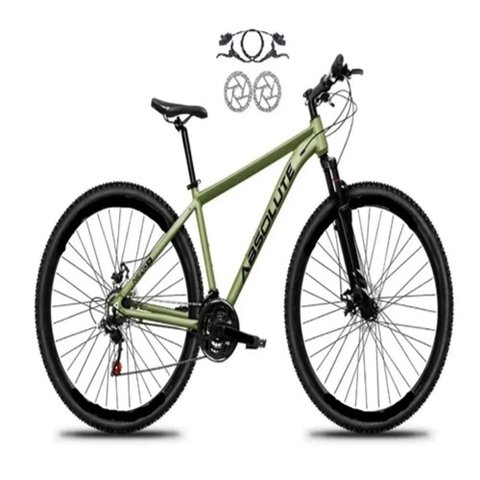 Bicicleta Absolute Nero 5 Verde Oliva 21v com Freio Hidráulicos Câmbios Shimanos