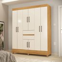 Ver imagem 4 de Guarda Roupa Casal Munique 8 Portas Cinamon Off White - Demóbile