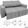 Sofá Atlanta 3 Lugares Retrátil e Reclinável Jw Cinza - 3