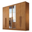 Ver imagem 1 de Guarda Roupa Casal Linea Plus 6 Portas 4 Gavetas com Espelho Cinamomo - Novo Horizonte