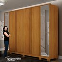 Ver imagem 3 de Guarda-Roupas 6 Portas 6 Gavetas com Espelho Ares com Pés - Leifer Cinamomo