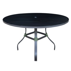 Mesa Ripada com Furo para Ombrelone (1,20 Metros) Preta