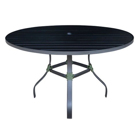 Mesa Ripada com Furo para Ombrelone (1,20 Metros) Preta