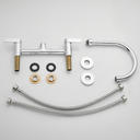 Ver imagem 5 de Torneira Bica Baixa Geométrica Duplo Comando Cinza Casavilla