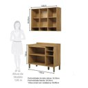 Ver imagem 3 de Cozinha Modulada Compacta 2 Peças 6 Portas MDF 120cm Malta Espresso Móveis Cinza/Amêndoa/Platina