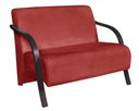 Ver imagem 1 de Poltrona Namoradeira 2 Lugares Vênus D Salla Suede Braço Madeira Vermelho