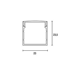 Perfil de Sobrepor para Fita Led Blumenau Line 23mm com 3 Metros Branco Fosco - 2