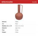 Ver imagem 6 de Vaso Garrafa Decorativo de Metal Rosa 26x13x13cm Enfeite Sala Mesa Estante
