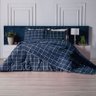 Capa para Edredom Duvet Cama Casal Queen Algodão 150 Fios Essencialle:Grid Marinho - 1
