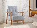 Ver imagem 1 de Poltrona Linho Cinza Decorativa Confortável e Moderna Parma