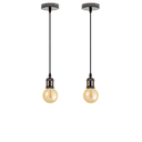 Ver imagem 2 de Kit 2 Luminária Pendente Retro Vintage de Metal e Fio Pp com Lâmpada Formato Globo com Filamento Led