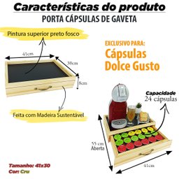 Bandeja Porta Cápsulas 41x40 Dolce Gusto Natural 24 Unidades - 5