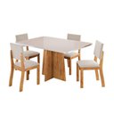 Ver imagem 2 de Conjunto Sala de Jantar 4 Lugares Aires em MDF Mel e Bege