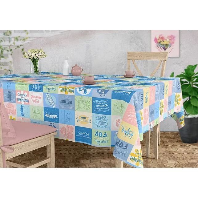 Ver imagem 2 de Toalha De Mesa Térmica - 1,35m Diâmetro * Mesa REDONDA *- PVC - 4 cadeiras - LIMPA FÁCIL - Gratidão