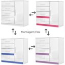 Ver imagem 4 de Comoda Venus 4 Gavetas 1 Porta 98 Cm Branco Flex Moval