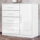 Ver imagem 2 de Comoda Venus 4 Gavetas 1 Porta 98 Cm Branco Flex Moval
