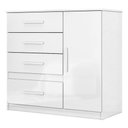 Ver imagem 1 de Comoda Venus 4 Gavetas 1 Porta 98 Cm Branco Flex Moval