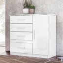 Ver imagem 7 de Comoda Venus 4 Gavetas 1 Porta 98 Cm Branco Flex Moval