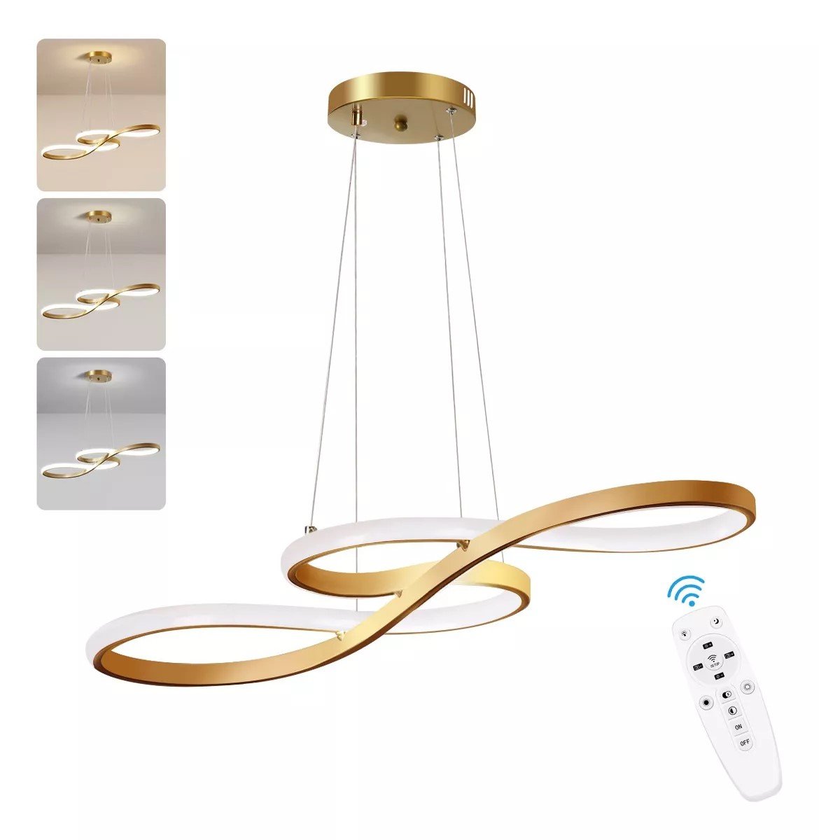 Lustre Pendente Moderno Luxo Novadecor:dourado