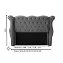 Ver imagem 3 de Cabeceira Cama Box King Size Estofada Luxo Madeira Safira:cinza