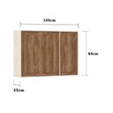 Ver imagem 3 de Armário Aéreo de Cozinha 120 Cm 3 Portas 5 Prateleiras Sofia Luciane Móveis