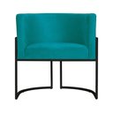 Ver imagem 6 de Kit 02 Poltrona Reforçada Pé Metálico Preto Azul Turquesa