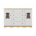 Ver imagem 7 de Cômoda Infantil 125cm 2 Portas com Vidro e 4 Gavetas Doçura Multimóveis Mp4495 Madeirado/branco