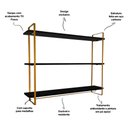 Ver imagem 5 de Prateleira Expositor de Troféus com Suporte para Medalhas Elite - Dourado/preto