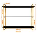 Ver imagem 4 de Prateleira Expositor de Troféus com Suporte para Medalhas Elite - Dourado/preto