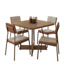 Ver imagem 1 de Conjunto Sala de Jantar 4 Cadeiras Sydney Carraro Nogal