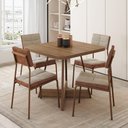 Ver imagem 2 de Conjunto Sala de Jantar 4 Cadeiras Sydney Carraro Nogal
