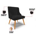 Ver imagem 3 de Kit 6 Cadeiras Estofadas para Sala de Jantar Pés Palito Lia Linho Preto - Ibiza