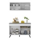 Ver imagem 6 de Armário de Cozinha Compacta 120cm Veneza Multimóveis V3688 Branco/Preto