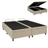 Cama Box Baú Casal 138x188cm, Base Bipartida Reforçada, Corino Bege, Montagem Não Necessária - 3