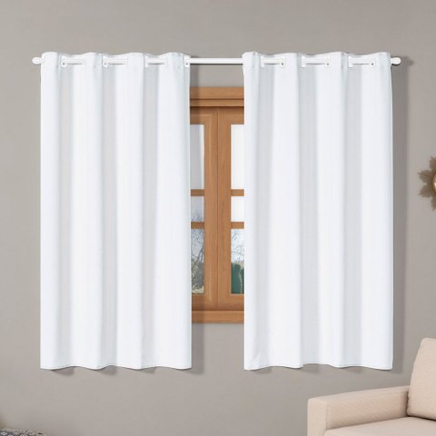 Cortina Isa Varão Tecido Oxford 2,00m x 1,40m p/ Janela Sala Quarto - Branca