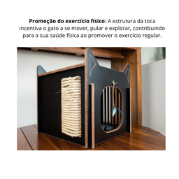 Toca para Gatos Interativa Playground Preta - 4