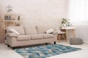Ver imagem 2 de Tapete Para Sala ou Quarto 2,50M x 1,32M Antiderrapante Miami Ladrilhos Azul