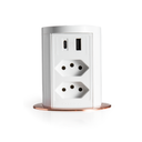 Ver imagem 1 de Torre De Tomada Com Indução 2 Tomadas 10A 2usb A + C  Branco Cobreado