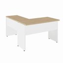 Ver imagem 7 de Mesa de Escritório em L 30mm com Gaveteiro Suspenso e Chave F5 Office Cor:Macadâmia com Branco