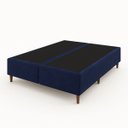 Ver imagem 1 de Box Base Blindado Suede - Queen 158x198x38- Novo:azul